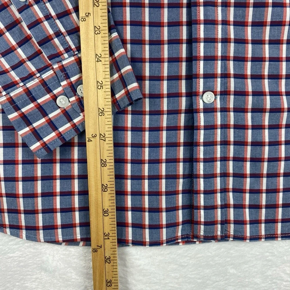 Banana Republic Shirt Men's XXL Red/White/Blue Checks Slim Fit‎ Untuck